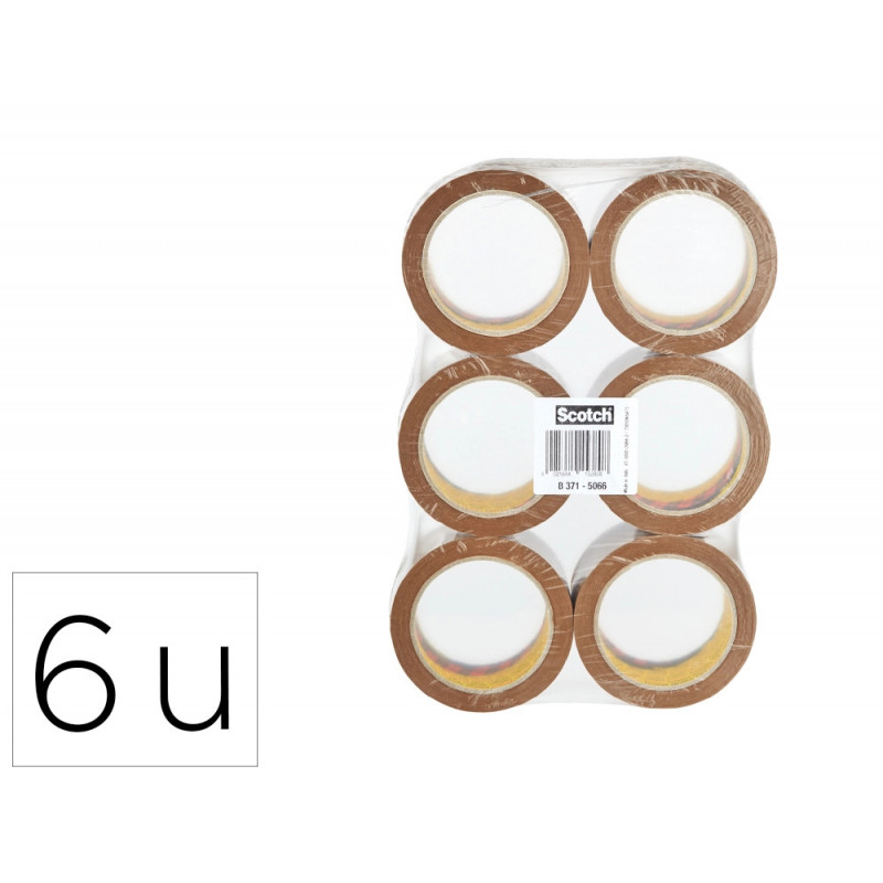 Ruban adhesif scotch classic emballage 50mmx66m 43 microns coloris marron paquet 6 unites
