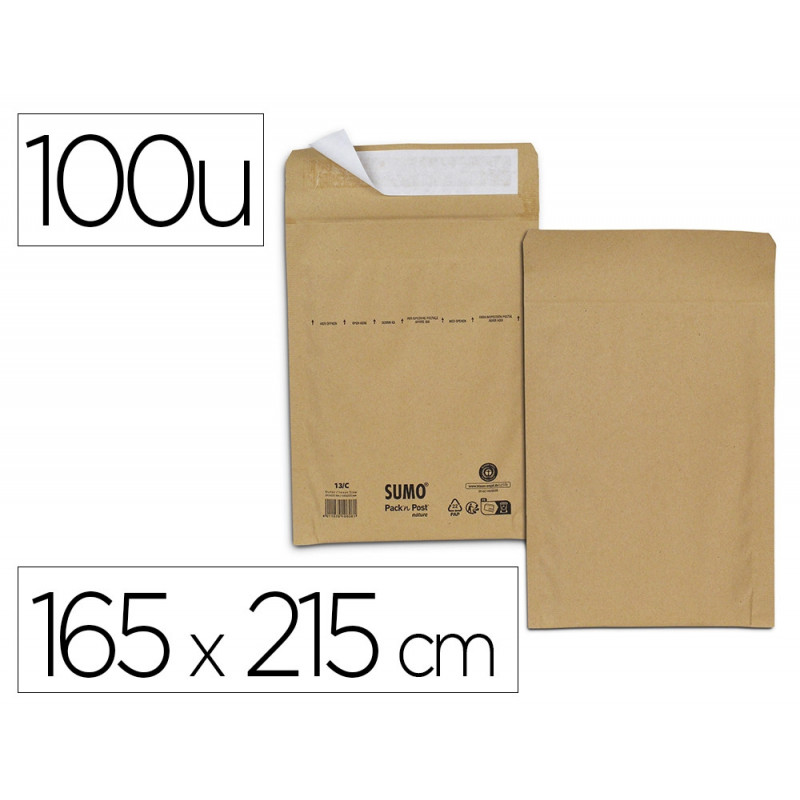 Pochette kraft sumo c auto-adh sive 165x215 mm boite de 100 unites