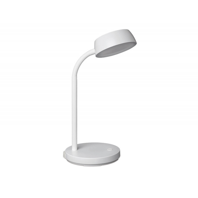 Luminaire bureau maul led joy hauteur 30cm support diametre 15cm tete diametre 11cm coloris blanc