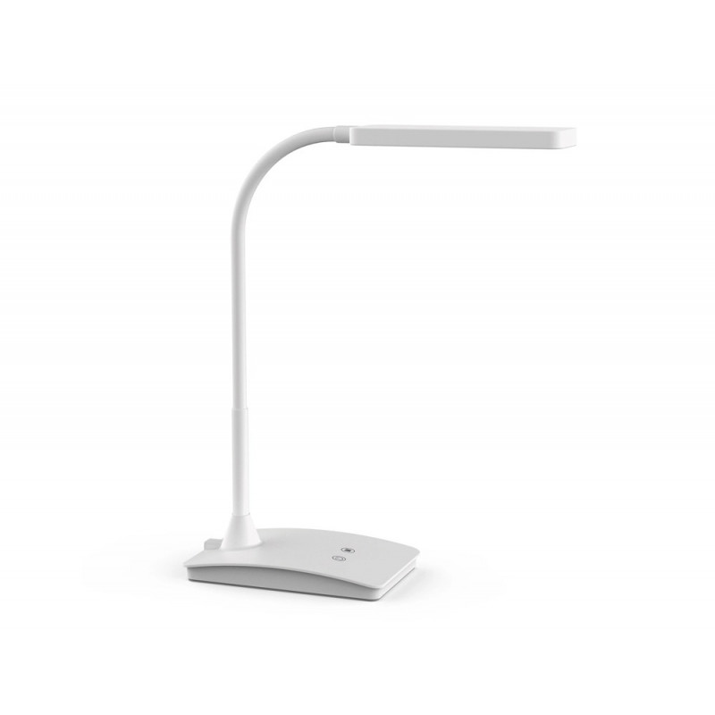 Luminaire bureau maul led pearly colour vario reglable hauteur 37,5cm bras 35,7cm tete 16x6cm coloris blanc