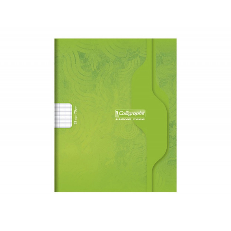 Cahier piqure clairefontaine 7000 couverture souple pp 17x22cm 96p seyes 70g coloris vert