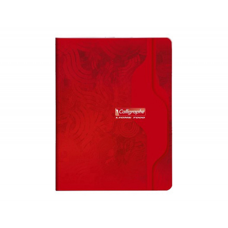 Cahier piqure clairefontaine 7000 couverture souple pp 17x22cm 96p seyes 70g coloris rouge