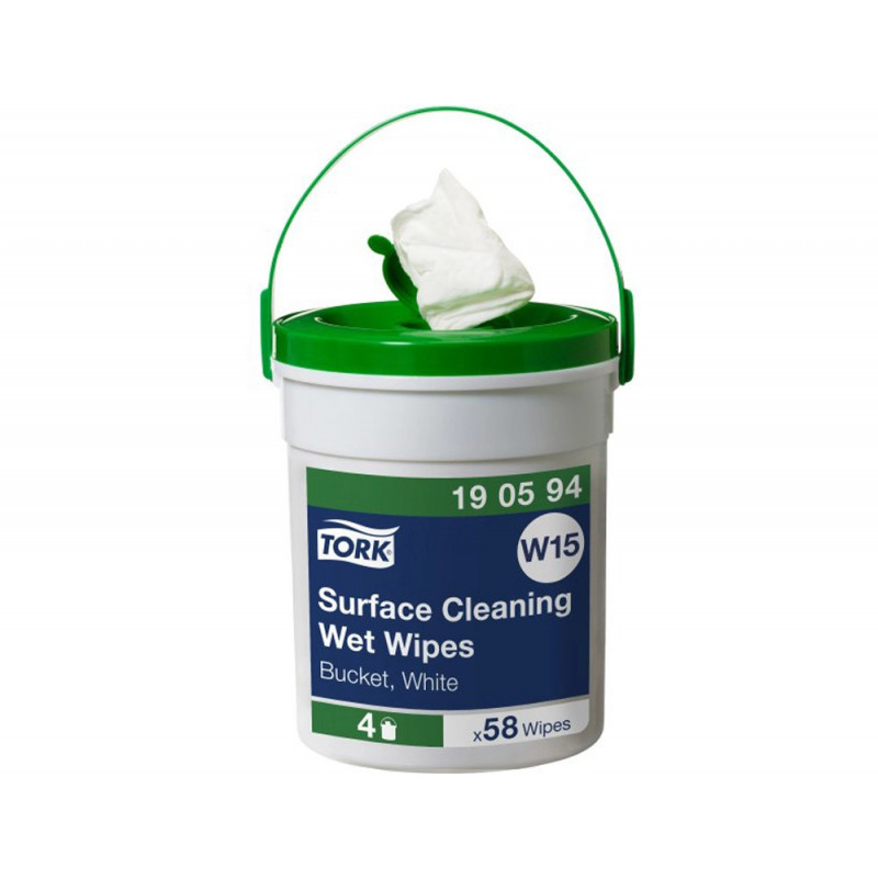 Lingette tork w15 humide nettoyage surface texture resistante 1 seau 58 lingettes