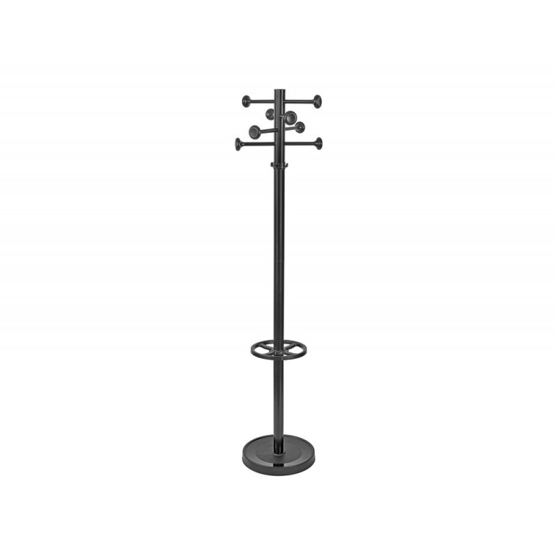 Porte-manteaux maulgrando acier couronne diam. 37,5cm 16 crochets hauteur 1,75m socle diam. 36,5cm coloris noir