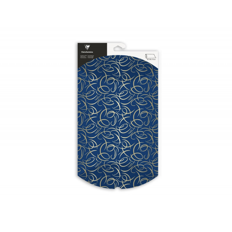 Pochette cadeau clairefontaine pliable 30x40cm kraft motif arabesques