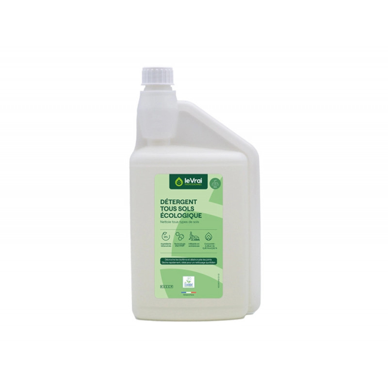 Detergent le vrai professionnel tous sols ecologique autodoseur flacon 1l