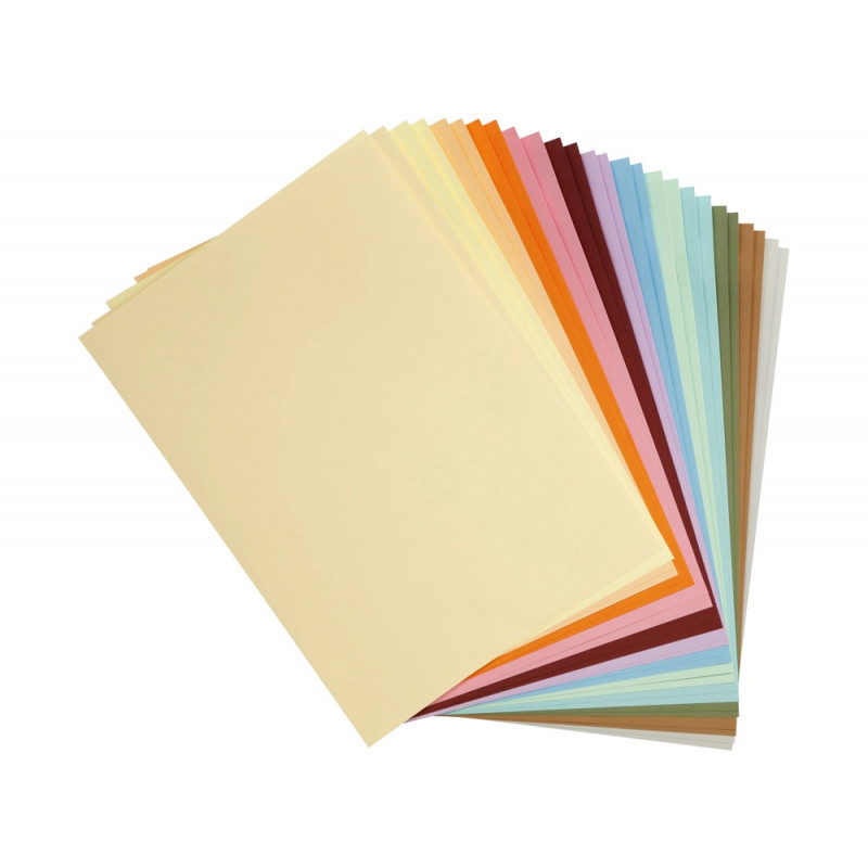 Feuille papier clairefontaine maya 270g 500x700mm coloris assortis pastel paquet 28 unites