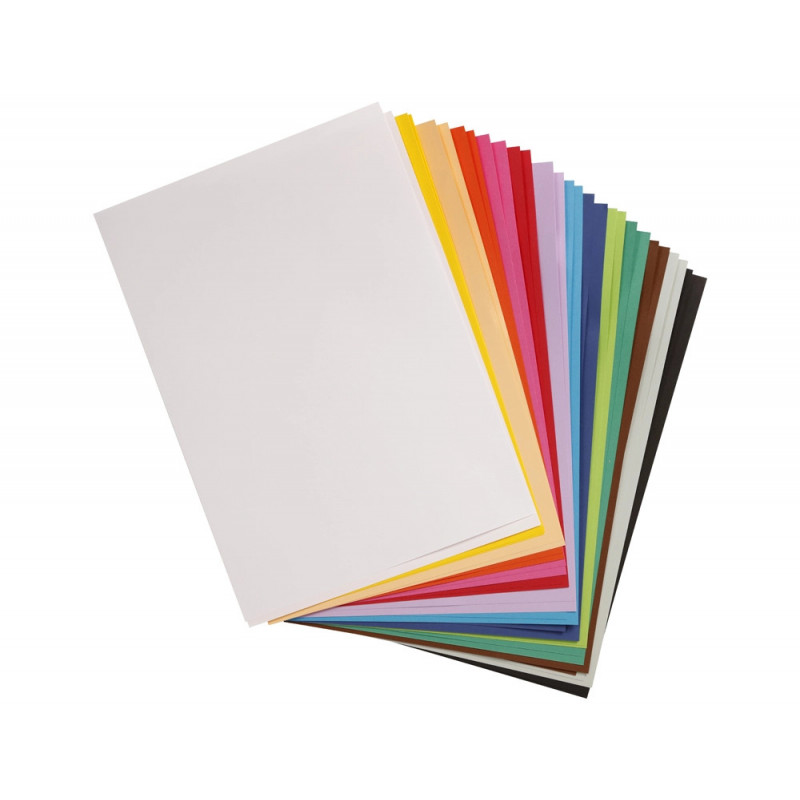 Feuille papier clairefontaine maya 270g 500x700mm coloris assortis vifs paquet 28 unites
