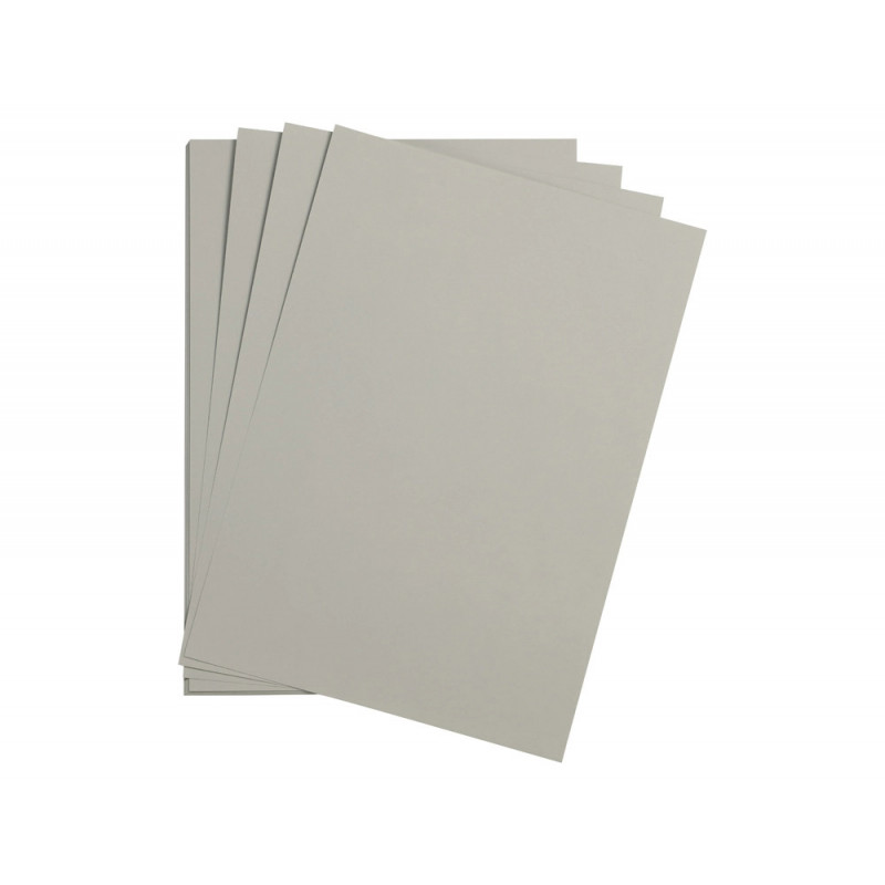 Feuille papier clairefontaine maya 270g 500x700mm coloris gris clair paquet 25 unites