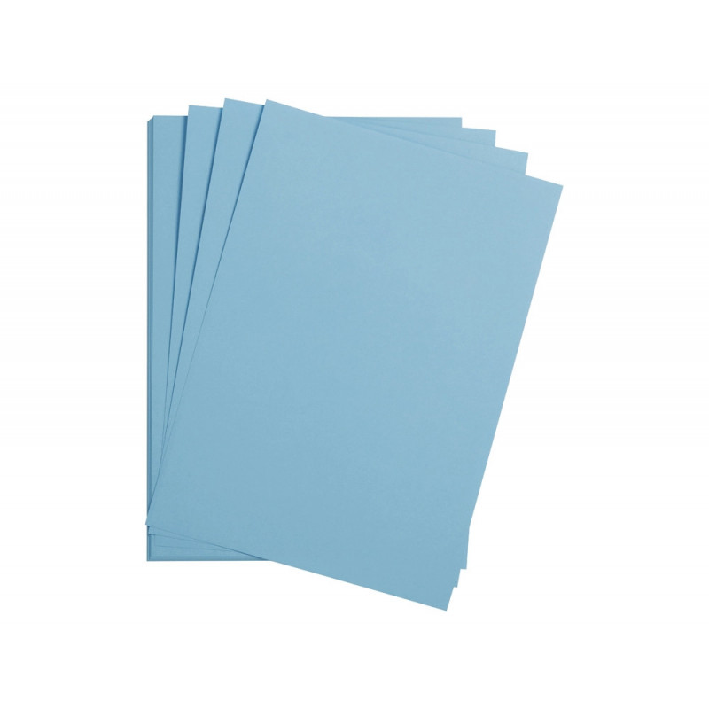 Feuille papier clairefontaine maya 270g 500x700mm coloris bleu ciel paquet 25 unites