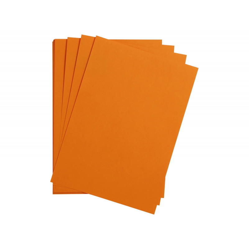 Feuille papier clairefontaine maya 270g 500x700mm coloris clementine paquet 25 unites