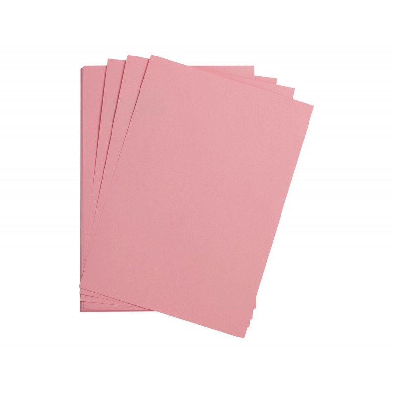 Feuille papier clairefontaine maya 270g 500x700mm coloris rose clair paquet 25 unites