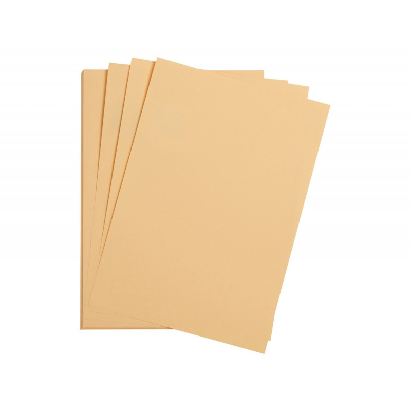 Feuille papier clairefontaine maya 270g 500x700mm coloris abricot paquet 25 unites