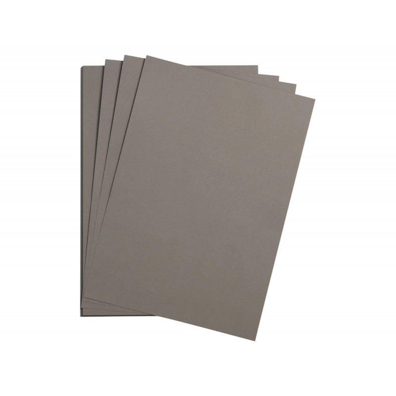 Feuille papier clairefontaine maya 270g 500x700mm coloris gris acier paquet 25 unites
