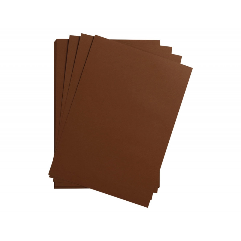 Feuille papier clairefontaine maya 270g 500x700mm coloris marron paquet 25 unites