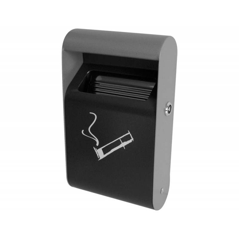 Cendrier coldis mural etouffoir 1,5l coloris noir