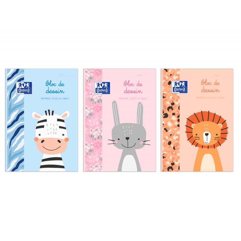 Bloc dessin oxford maternelle 210x297mm 100 pages uni