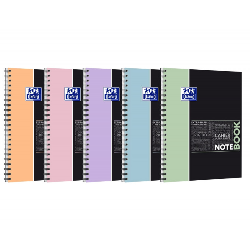 Cahier oxford smart spirale 4 trous a6 100 pages optik paper5x5 coloris pastel assortis lot 20 unites