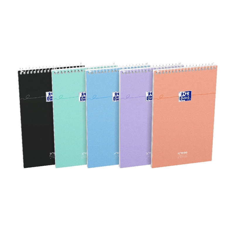 Bloc spirale oxford 125x200mm 140 pages optik paper reglure to do ligne 8mm coloris assortis