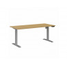 Bureau droit eol lutz 2 reglable hauteur l1800x800mm plateau chene clair pietement gris aluminium