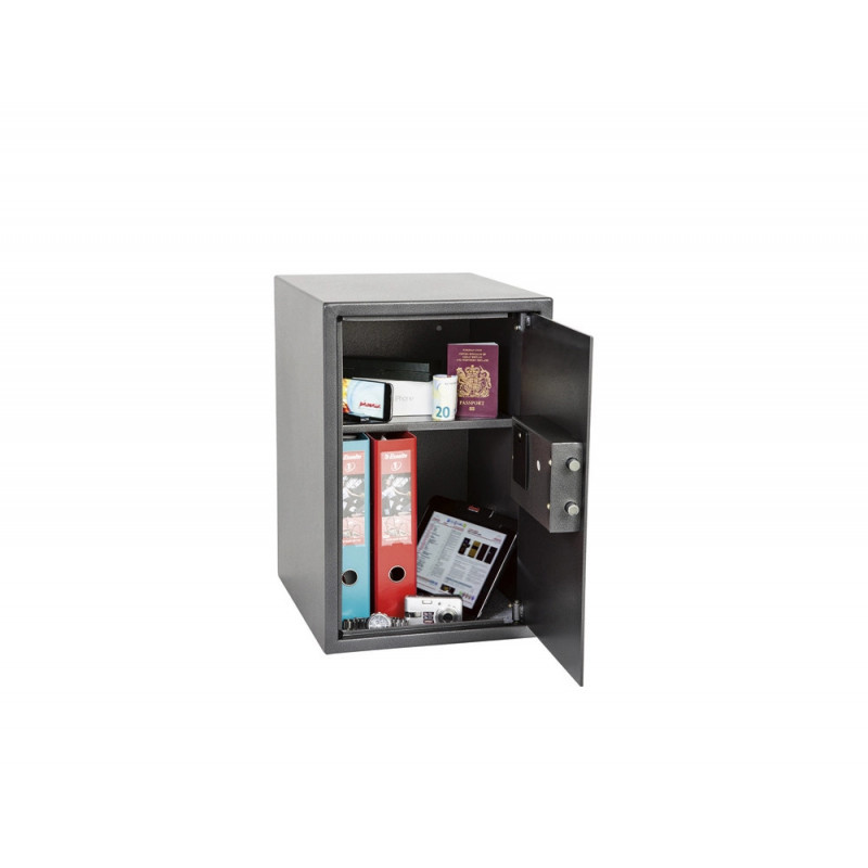 Coffre-fort phoenix securite vela home & office ss0805k taille 5 serrure a cle coloris gris fonce