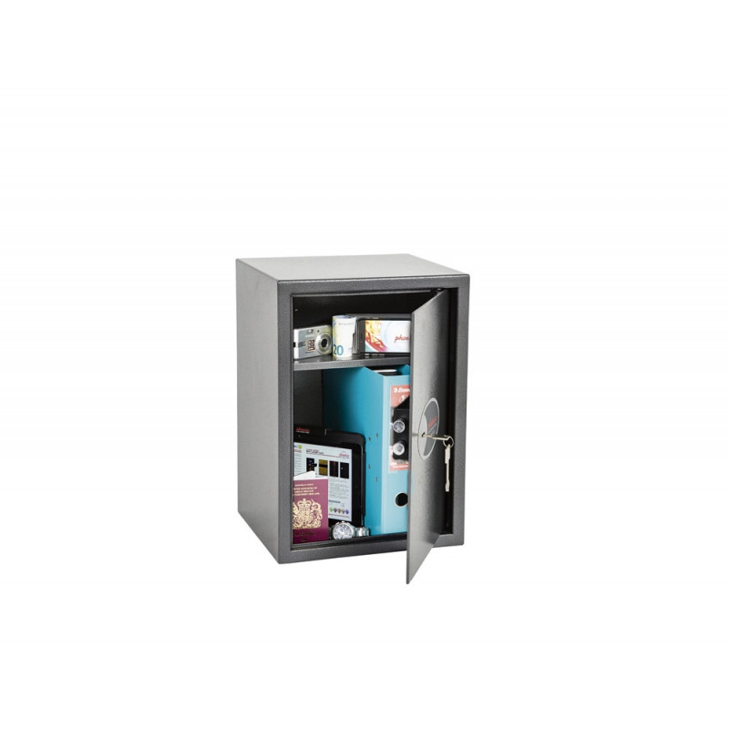 Coffre-fort phoenix securite vela home & office ss0804k taille 4 serrure a cle coloris gris fonce