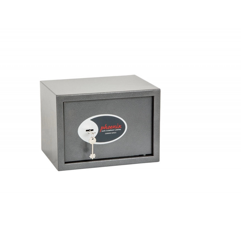 Coffre-fort phoenix securite vela home & office ss0802k taille 2 serrure a cle coloris gris fonce