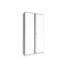 Armoire haute phoenix acier 190cm 2 portes et 4 etageres serrure a cle coloris blanc
