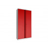 Armoire haute phoenix acier 190cm 2 portes et 4 etageres serrure a cle coloris rouge