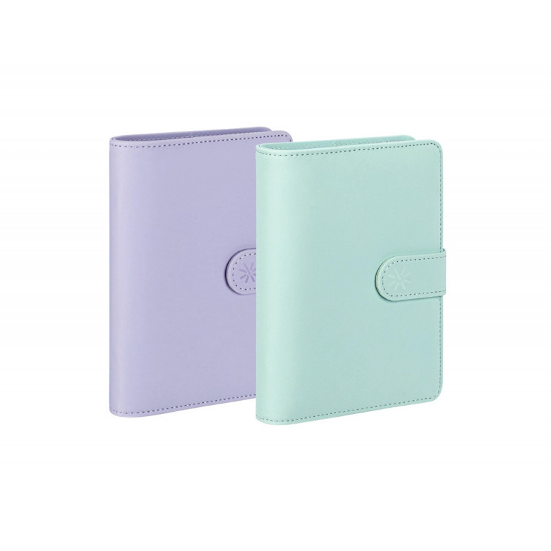 Budget planner viquel a5 pu 190x130x30mm fermeture aimantee coloris assortis aleatoire parme ou turquoise