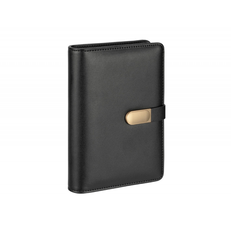 Budget planner viquel a5 pu 190x130x30mm fermeture aimantee coloris noir