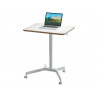 Bureau leitz pneumatique assis-debout plateau compact 80x60cm coloris blanc