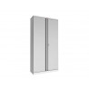 Armoire haute phoenix acier 190cm 2 portes et 4 etageres serrure a cle coloris gris