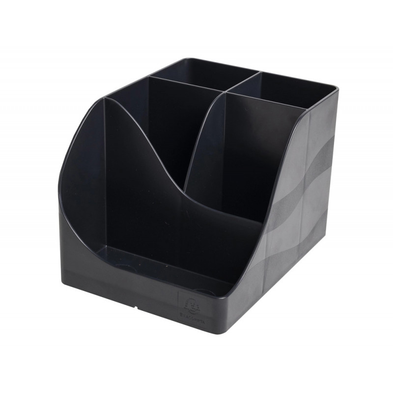 Pot a crayons exacompta pen-wave neo deco 5 compartiments coloris noir