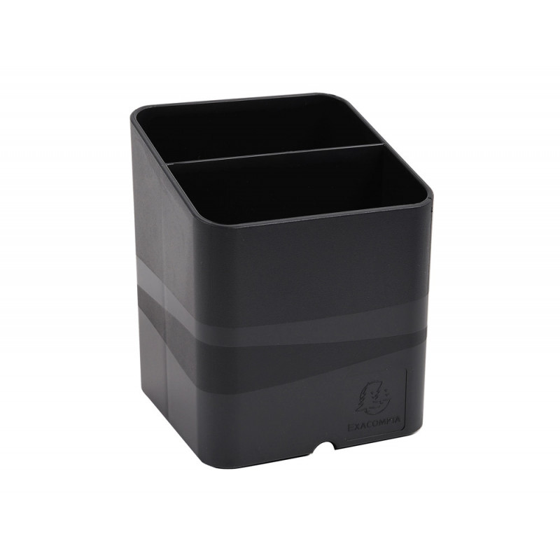 Pot a crayons exacompta pen-cube ecoblack 2 compartiments coloris noir