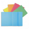 EXACOMPTA Paquet 100 chemises 1 rabat carte 160g SUPER 180. Coloris assortis Bleu/bulle/Jaune/Rose/vert