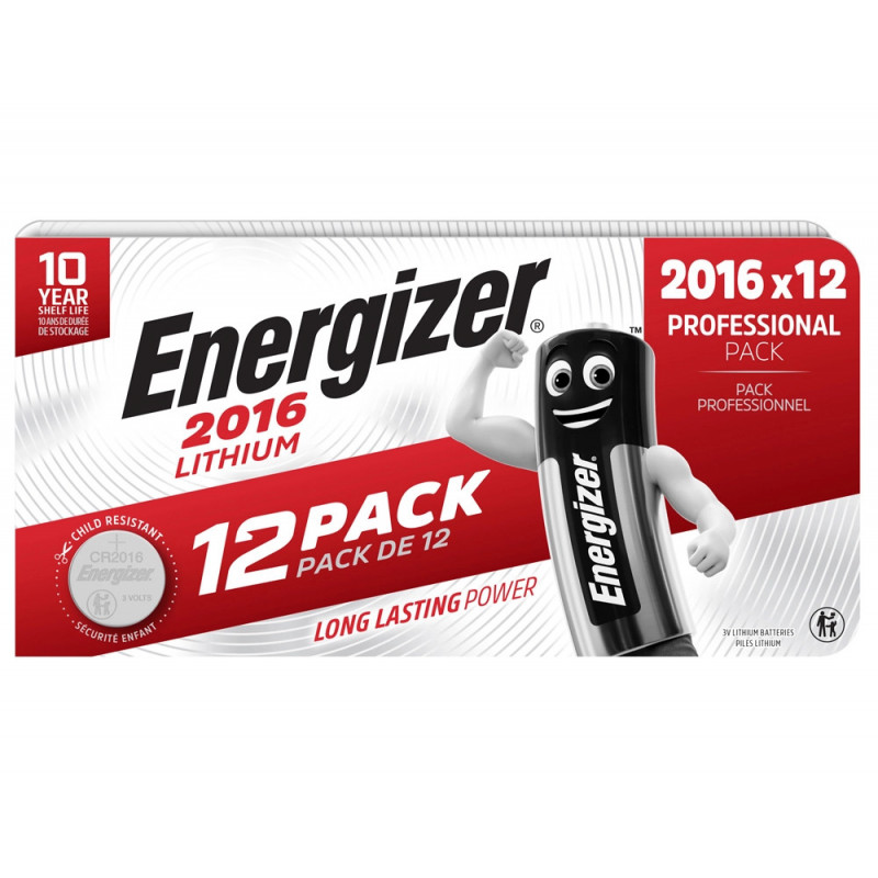 Pile energizer miniature lithium cr2016 blister 12 unites