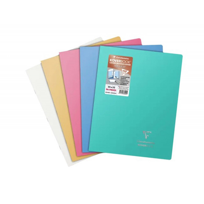 Cahier pique clairefontaine koverbook silver couverture pp opaque 240x320mm 96 pages reglure seyes coloris