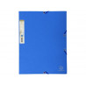 Chemise 3 rabats exacompta forever a4 carte recyclee 380gr fermeture elastique coloris bleu france