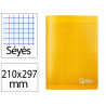 Cahier piqure liderpapel couverture pp 210x297mm 96p seyes coloris jaune