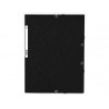 Chemise exacompta 3 rabats carte lustree 355gr a4 fermeture elastique etiquette coloris noir lot 10 unites