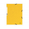 Chemise exacompta 3 rabats carte lustree 355gr a4 fermeture elastique etiquette coloris jaune lot 10 unites