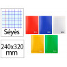 Cahier piqure liderpapel couverture pp 240x320mm 48p seyes coloris assortis lot 20 unites