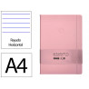 Carnet fermeture elastique antartik notes couverture rigide a4 ligne 100 feuilles 80gr fsc coloris rose pastel