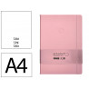 Carnet fermeture elastique antartik notes couverture rigide a4 papier uni ivoire 100 feuilles 80gr fsc rose pastel