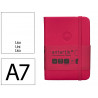 Carnet fermeture elastique antartik notes couverture rigide a7 papier uni ivoire 80feuilles 80gr fsc framboise