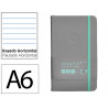 Carnet fermeture elastique turquoise antartik notes couverture rigide a6 ligne 100feuilles 80gr fsc coloris gris
