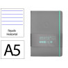 Carnet fermeture elastique turquoise antartik notes couverture rigide a5 ligne 100feuilles 80gr fsc coloris gris