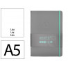 Carnet fermeture elastique turquoise antartik notes couverture rigide a5 papier uni ivoire 100 feuilles 80gr fsc gris
