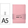 Carnet fermeture elastique antartik notes couverture rigide a5 papier uni ivoire 100 feuilles 80gr fsc rose pastel